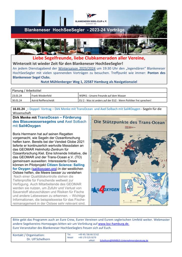 7. HochSeeSegler am 16. Januar