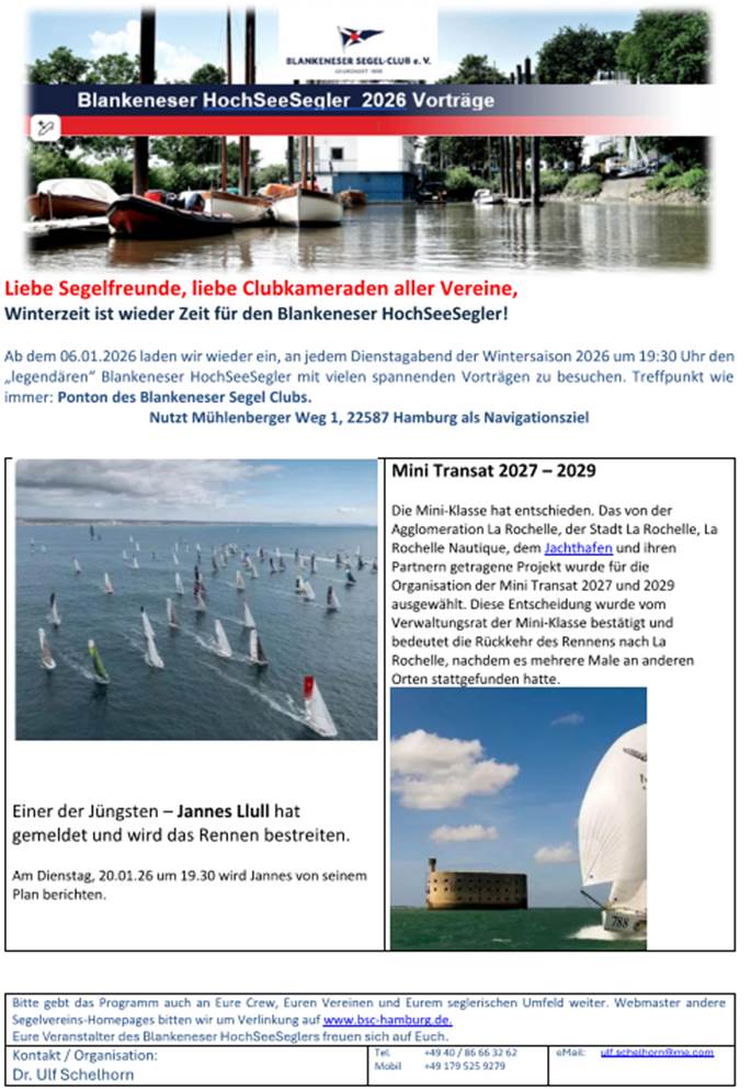 HochSeeSegler am 20. Januar: Mini Transat